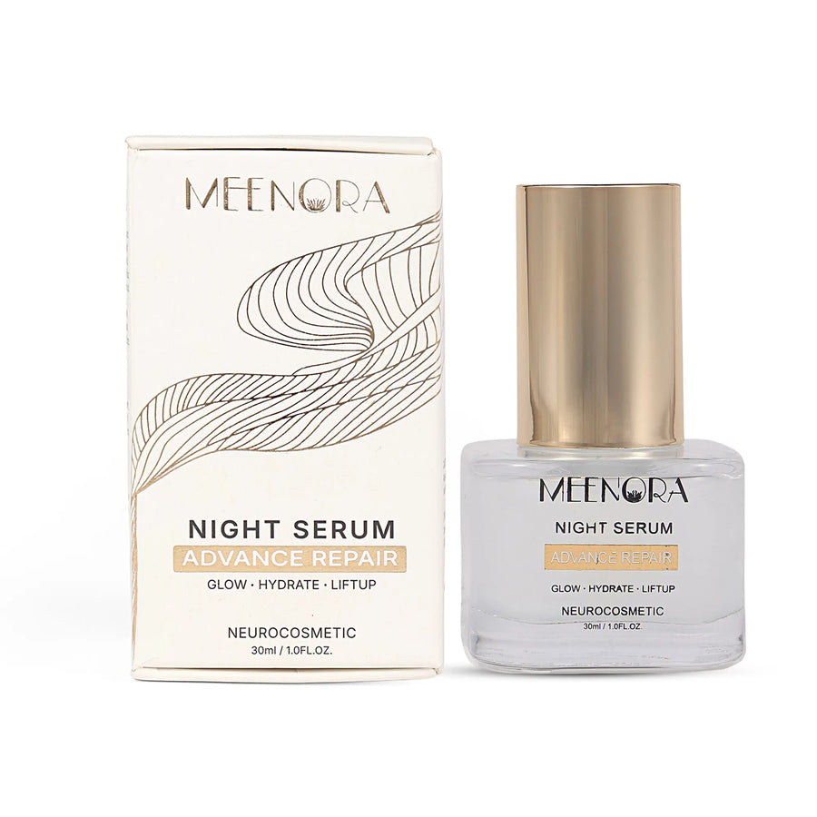 Meenora Neuro-Calm Lift Night Serum | With Acetyl Hexapeptide-8, Hyaluronic Acid | Ganocalm®