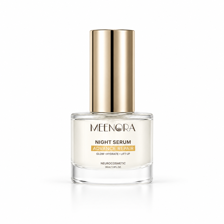 Meenora Neuro-Calm Lift Night Serum | With Acetyl Hexapeptide-8, Hyaluronic Acid | Ganocalm®