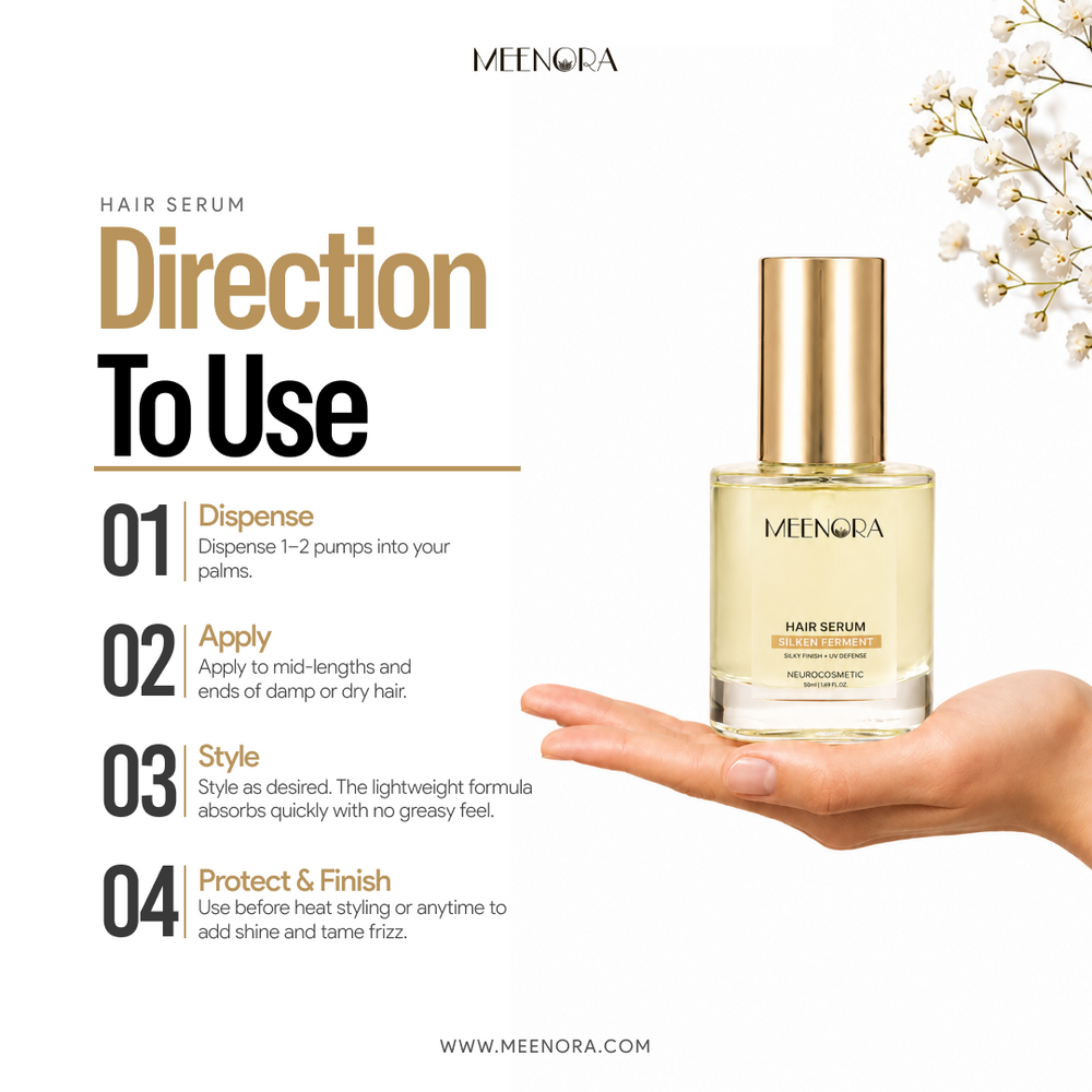 Meenora Ferment Oil Silk Smooth Hair Serum | With Olive Squalene, Vitamin E | Ferment Oil Hair Complex